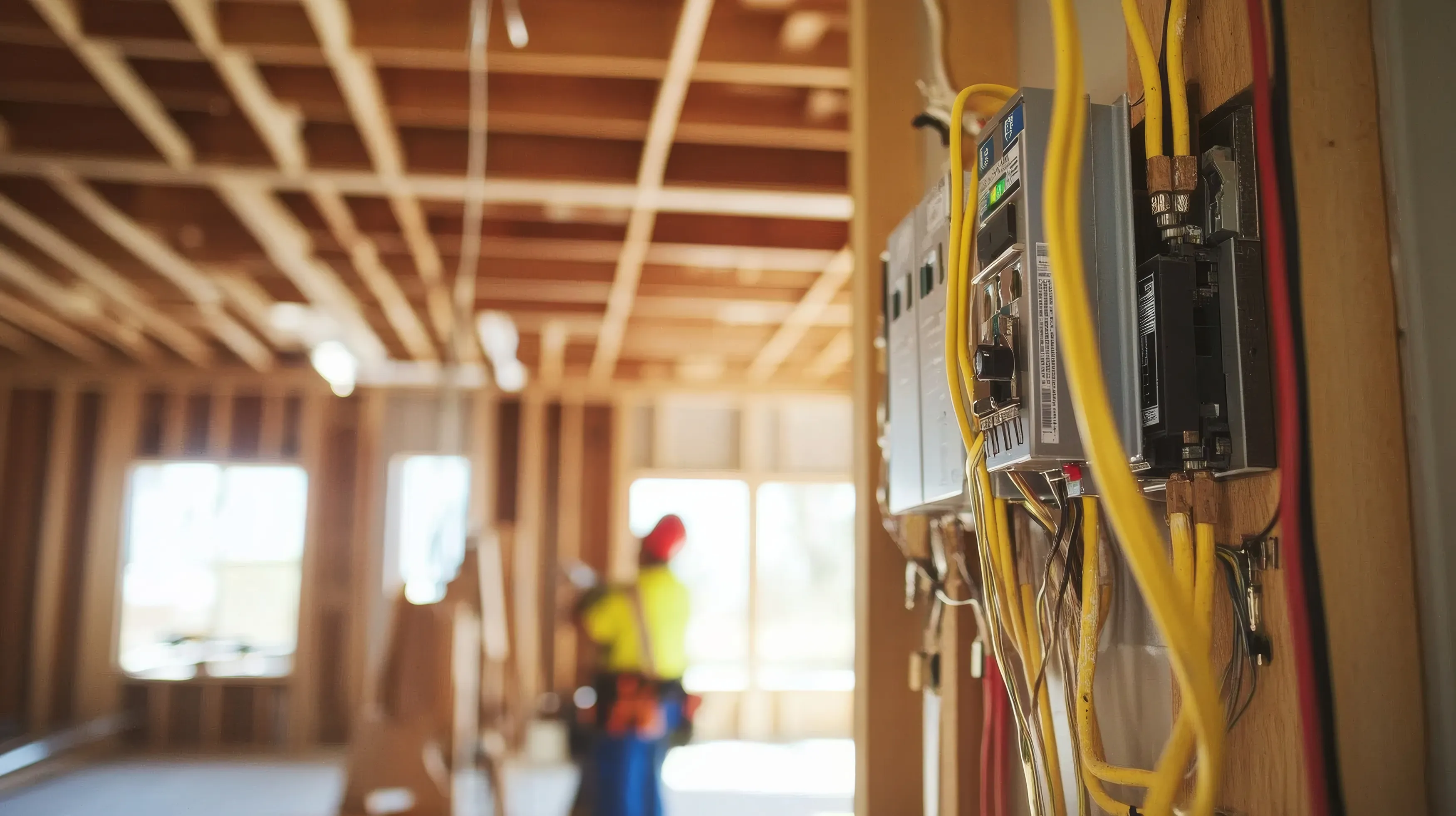 Urban Electric electrician testing a commercial electrical panel